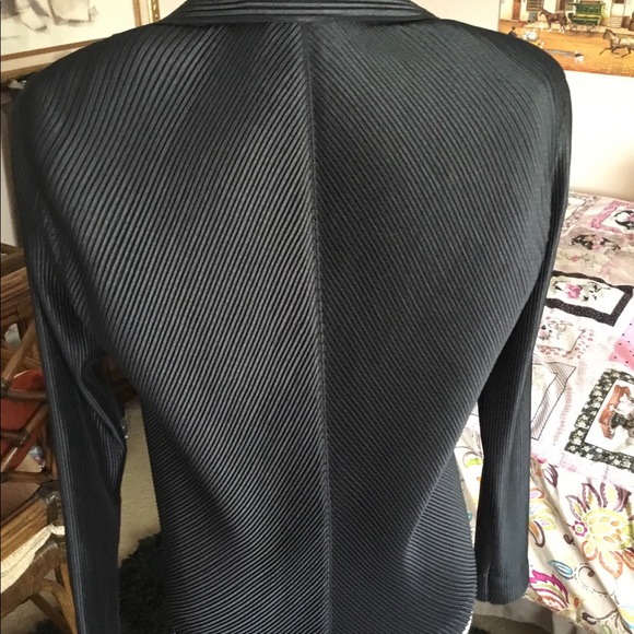 RARE Issey Miyake White Label Pleated Blazer Pristine Archival Black Pleats JP 4 - Picture 4 of 7